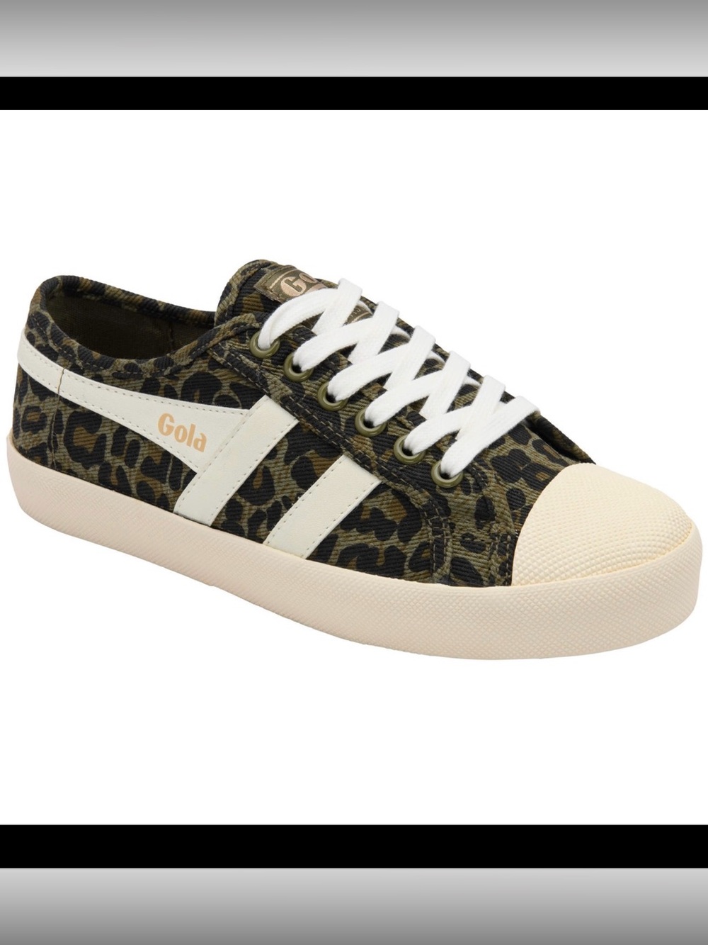 Gola Women's Coaster Animal Print Trainer Tan/Off White